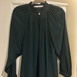 Marie Oliver Forest Green Pleated Dress, Size Medium, EUC